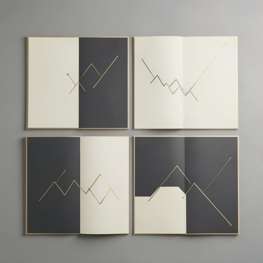 Sparse board pack pages with restrained chart layouts